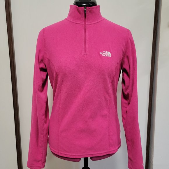 The North Face TKA 100 Pink 1/4 Zip Fleece Pullover Women's Size Small S - Picture 1 of 7